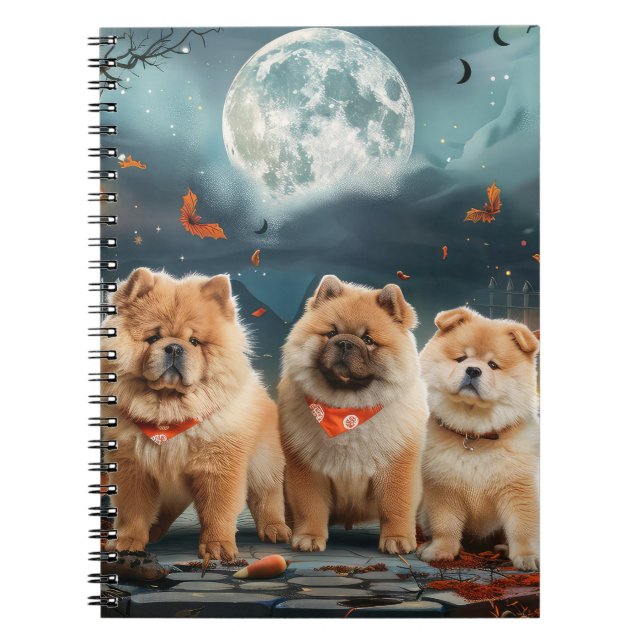 Carnet Chow Chow Halloween Éffrayant (Devant)