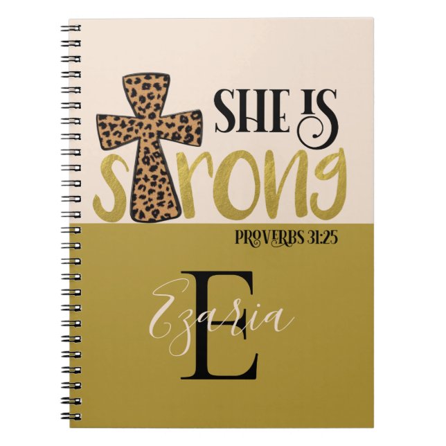 Carnet Chrétienne Personnalisée Elle Est Proverbe Forte 3 (Devant)