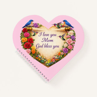 Carnet Christian Heart Spiral Notebook for Mom