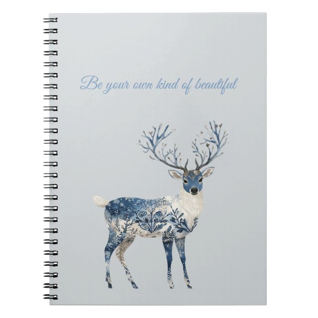 Carnet Christmas Blue White Chic Deer (Devant)