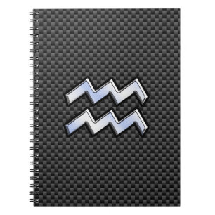 Carnet Chrome Aquarius signe zodiaque Styles de fibre de