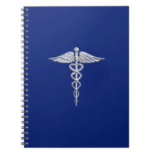 Carnet Chrome Comme Caduceus Symbole Médicale Marine Déco