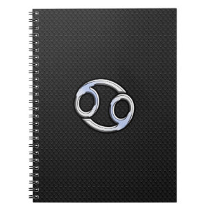 Carnet Chrome comme cancer Zodiac Connexion Noir