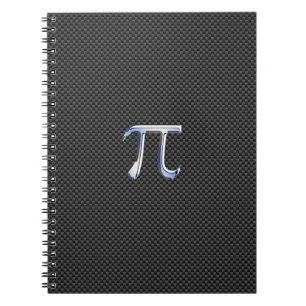 Carnet Chrome Like Pi Symbol on Carbon Fiber Print