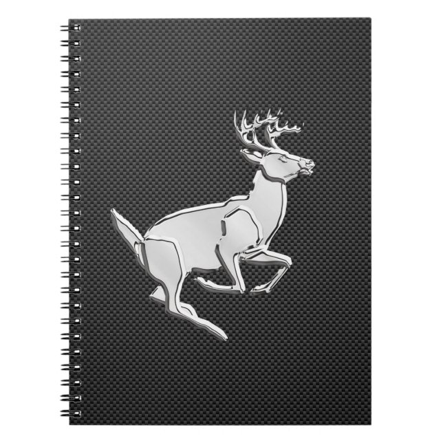 Carnet Chrome Like Running Deer on Carbon Fiber (Devant)