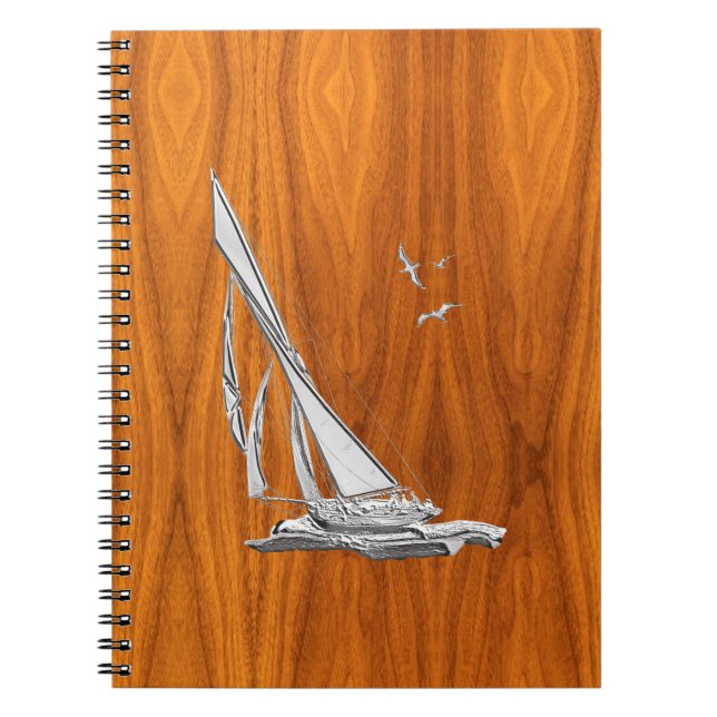 Carnet Chrome Regatta Voilier sur les styles de Veneer de (Devant)