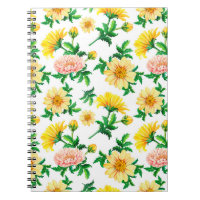 Chrysanthèmes aquarelle. Fleurs jaunes avec gre