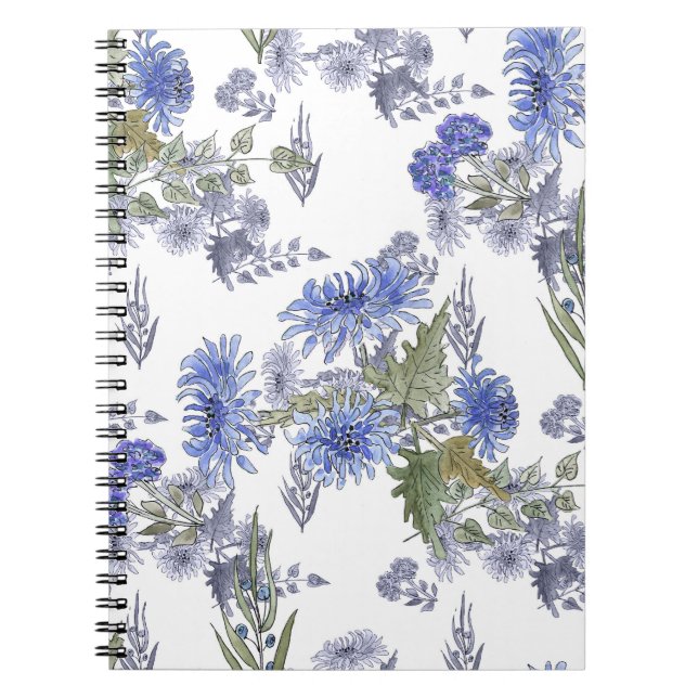 Carnet Chrysanthèmes bleus (Devant)