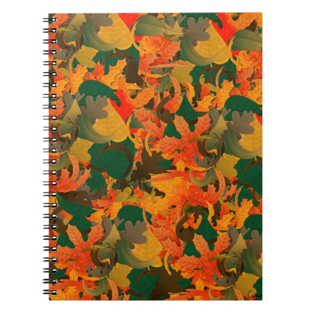 Carnet Chute du Motif Feuille pour l'automne (Devant)