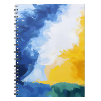 Carnet ciel Abstrait bleu gras jaune