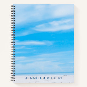 Carnet Ciel bleu nuages blancs Modèle personnalisé modern