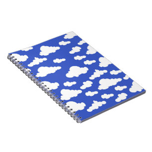 Carnet Ciel Bleu Nuageux Nuages Blancs Rêveur Nuageux