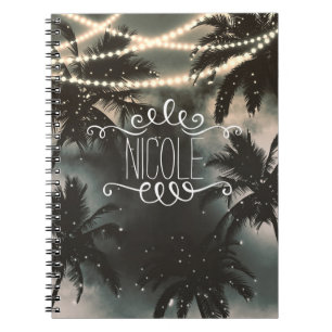 Carnet Ciel de Nuit Enchanté Palmiers & Lumières de Fête