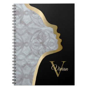 Carnet Ciel gris Heather Noir Et Or