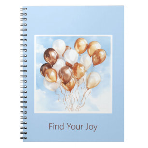 Carnet Cieux Bleus Ballons Blancs Or