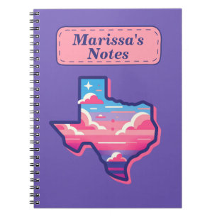Carnet Cieux de barbe à papa rose et bleue du Texas