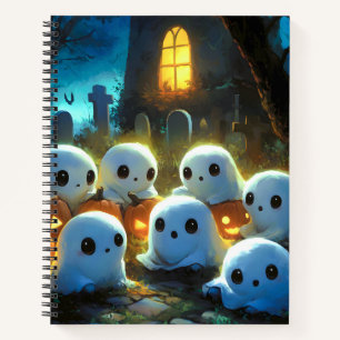 Carnet Cimetière de nuit éffrayante mignonne Fantôme d'Ha