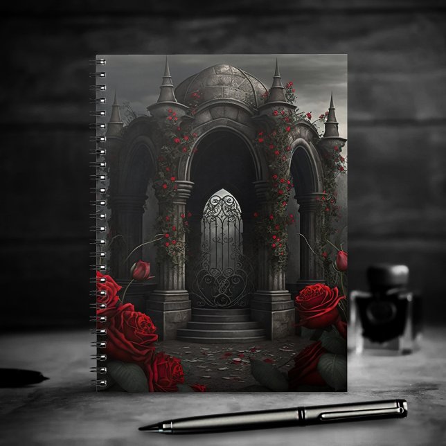 Carnet Cimetière gothique Gazebo avec des roses rouges la (Créateur téléchargé)