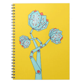 Carnet Circuit Board Fleurs mécaniques Geek fille