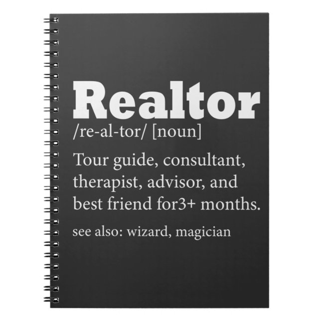 Carnet Citation amusante de l'agent immobilier Realtor (Devant)