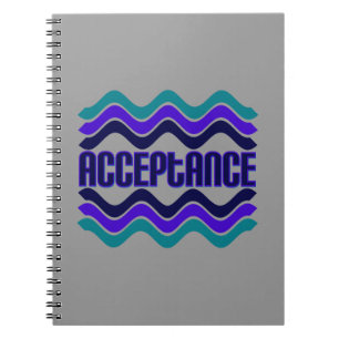 Carnet Citation d'acceptation en bleu vert violet