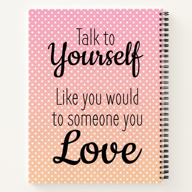 Carnet Citation d'amour de soi sain positif (Dos)