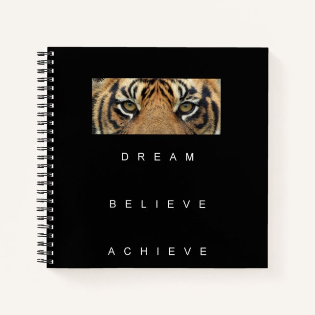Carnet Citation d'auto amélioration élégante Tiger Eyes M (Devant)