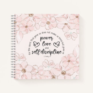 Carnet Citation de foi de la Bible chrétienne rose Floral