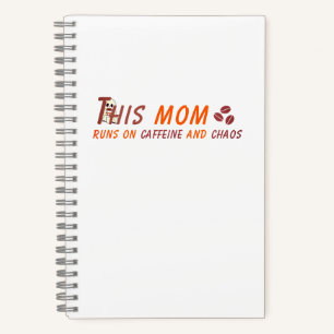 Carnet Citation de maman café amusant - Chaos caféine