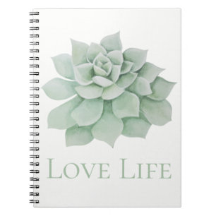 Carnet Citation de succulent cactus vert menthe floral At