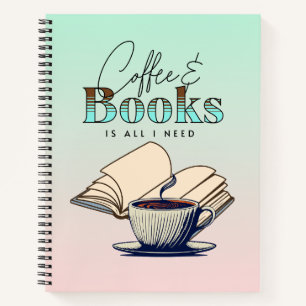 Carnet Citation de typographie Coffee and Books is All I 