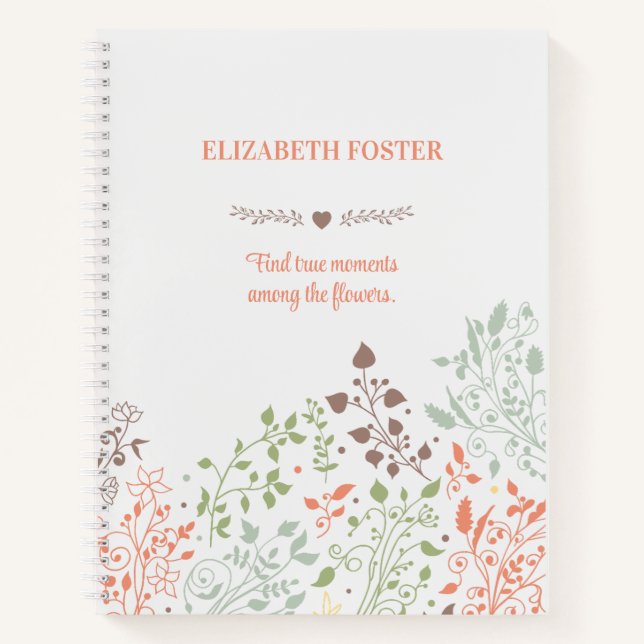 Carnet Citation d'inspiration florale Boho (Devant)