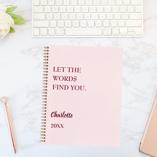 Carnet Citation d'inspiration rose pâle (Créateur téléchargé)