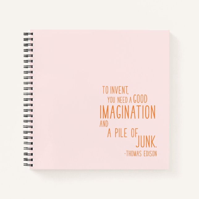 Carnet Citation d'inventeur amusant Typographie minimalis (Devant)