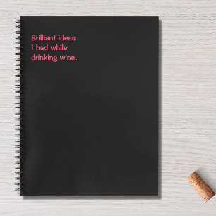 Carnet Citation drôle, idées brillantes Humour vin