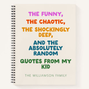 Carnet Citation Drôle Personnalisée d'Enfant Souvenir Hum