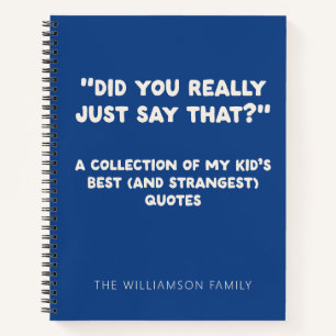 Carnet Citation drôle personnalisée pour enfants - Humour