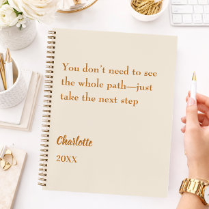 Carnet Citation inspirante de but beige crème