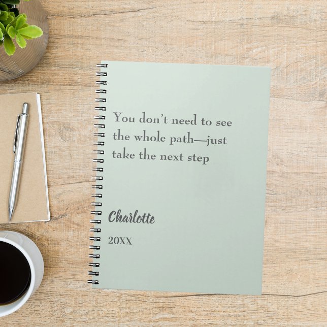 Carnet Citation inspirante de couleur vert sauge pour obj (Créateur téléchargé)