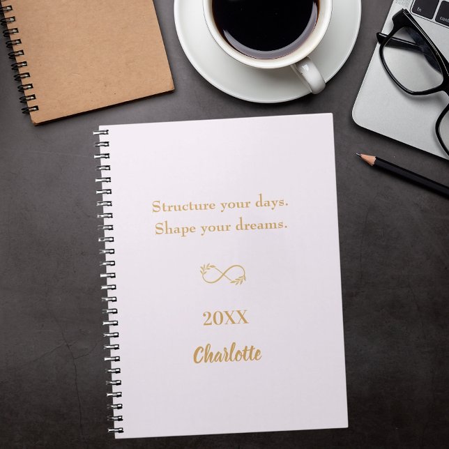Carnet Citation inspirante en or rose lavande (Créateur téléchargé)