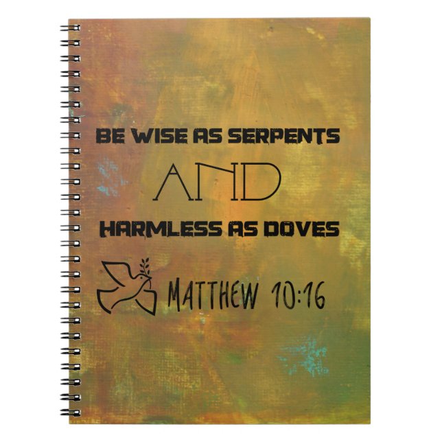 Carnet Citation Inspirationnelle de Matthew 10:16 (Devant)