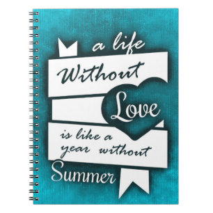 Carnet Citation inspirée sur l'amour sur le turquoise