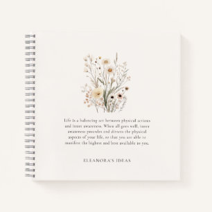 Carnet Citation Motivation Fleurs Sauvages Délicates 