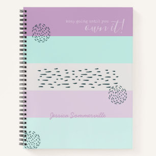 Carnet Citation Motivationnelle Doodé et Stripe Lilac Mi