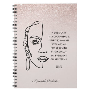 Carnet Citation Motivationnelle du Rose Gold Ombre