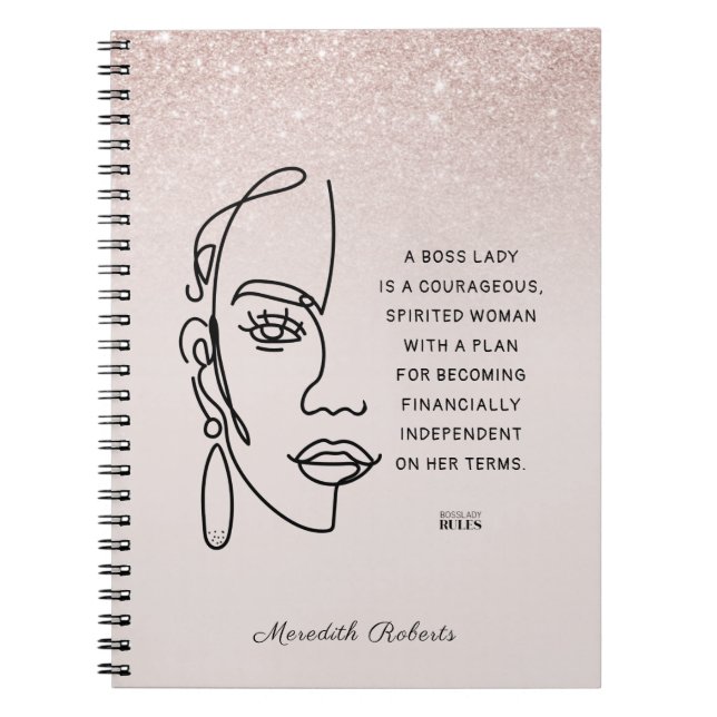 Carnet Citation Motivationnelle du Rose Gold Ombre (Devant)