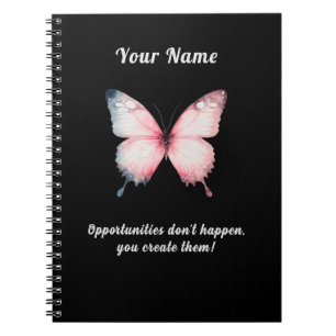 Carnet Citation papillon motivante nom personnalisé