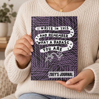 Carnet Citation personnalisée Badass Violet Abstrait Grib