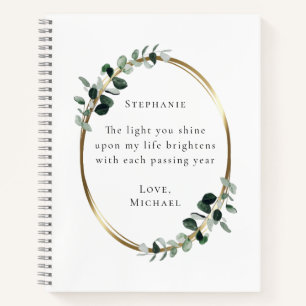 Carnet Citation romantique Personnalisée Eucalyptus