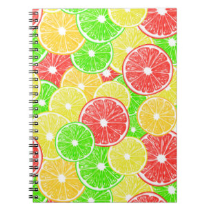 Carnet Citron, orange, pamplemousse et tranches de citron